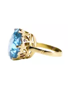 Anillo Artesanía vintage Aguamarina Oro amarillo de 14 quilates vrc130y